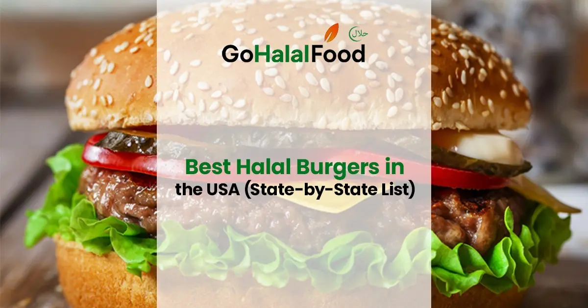 Best halal burgers in the USA showcased with fresh ingredients, highlighting a state-by-state guide to authentic halal burger spots